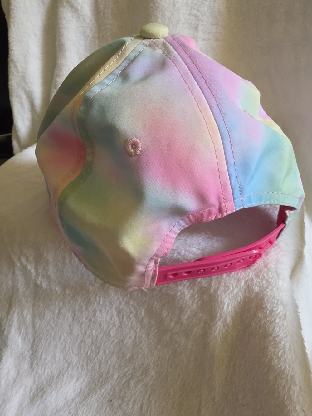 I'd Rather Be a Mermaid Pastel Tie-Dye Cap with Pink Iridescent Bill - Picture 2 of 4